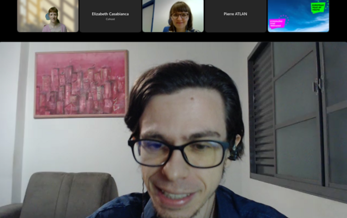 Screenshot Rogério Bordini bei Präsentation Noneliness_App auf Fairness Online Event des Joint Research Centre (JRC) der Europäischen Kommission