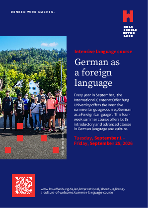 Flyer Sommersprachkurs 2026 mit Beschreibung des Programms 