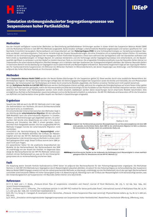 Simulation strömungsinduzierter Segregationsprozesse von Suspensionen hoher Partikeldichte
