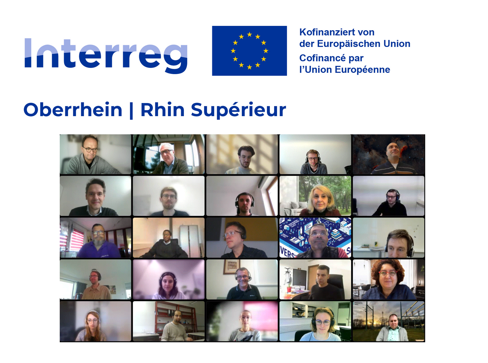 blaues Interreg Logo darunter Zoom Bilder