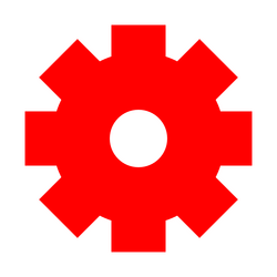 a red gear wheel