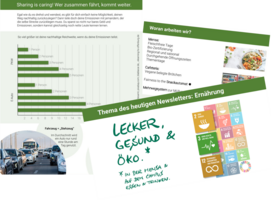 Übereinanderlappende Bilder von Newslettern