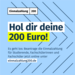 Plakat zur Webseite Seite einmalzahlung200.de Mit dem Spruch Hol dir deine 200 Euro 