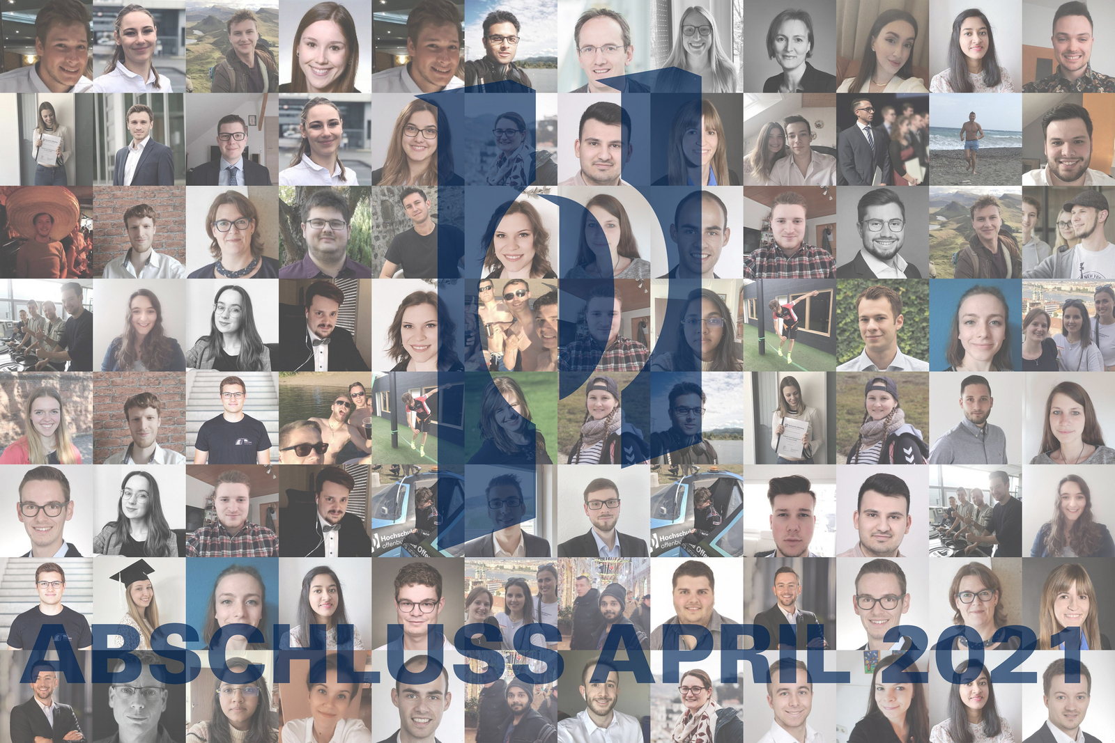 Mosaik aus Porträst der Absolventen