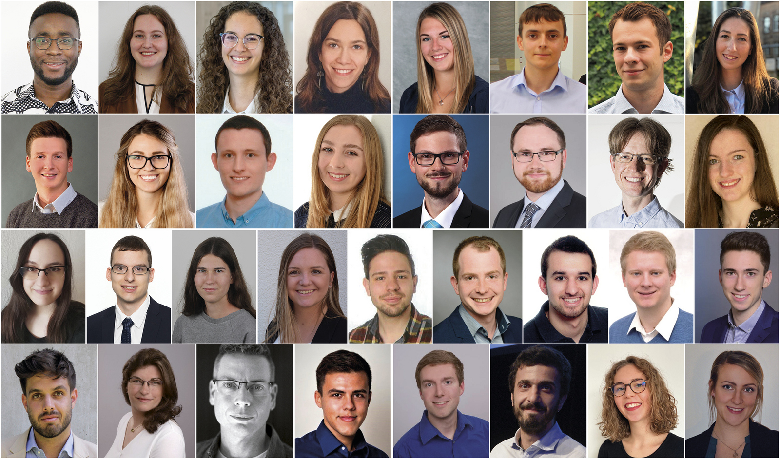 Eine Collage aus Porträtbildern der 33 Preistragenden