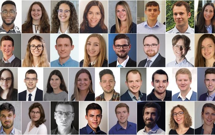 Eine Collage aus Porträtbildern der 33 Preistragenden