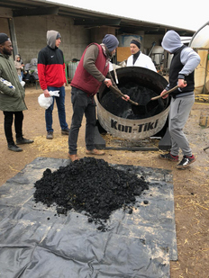 Herstellung Pflanzenkohle; Biomasse-Labor
