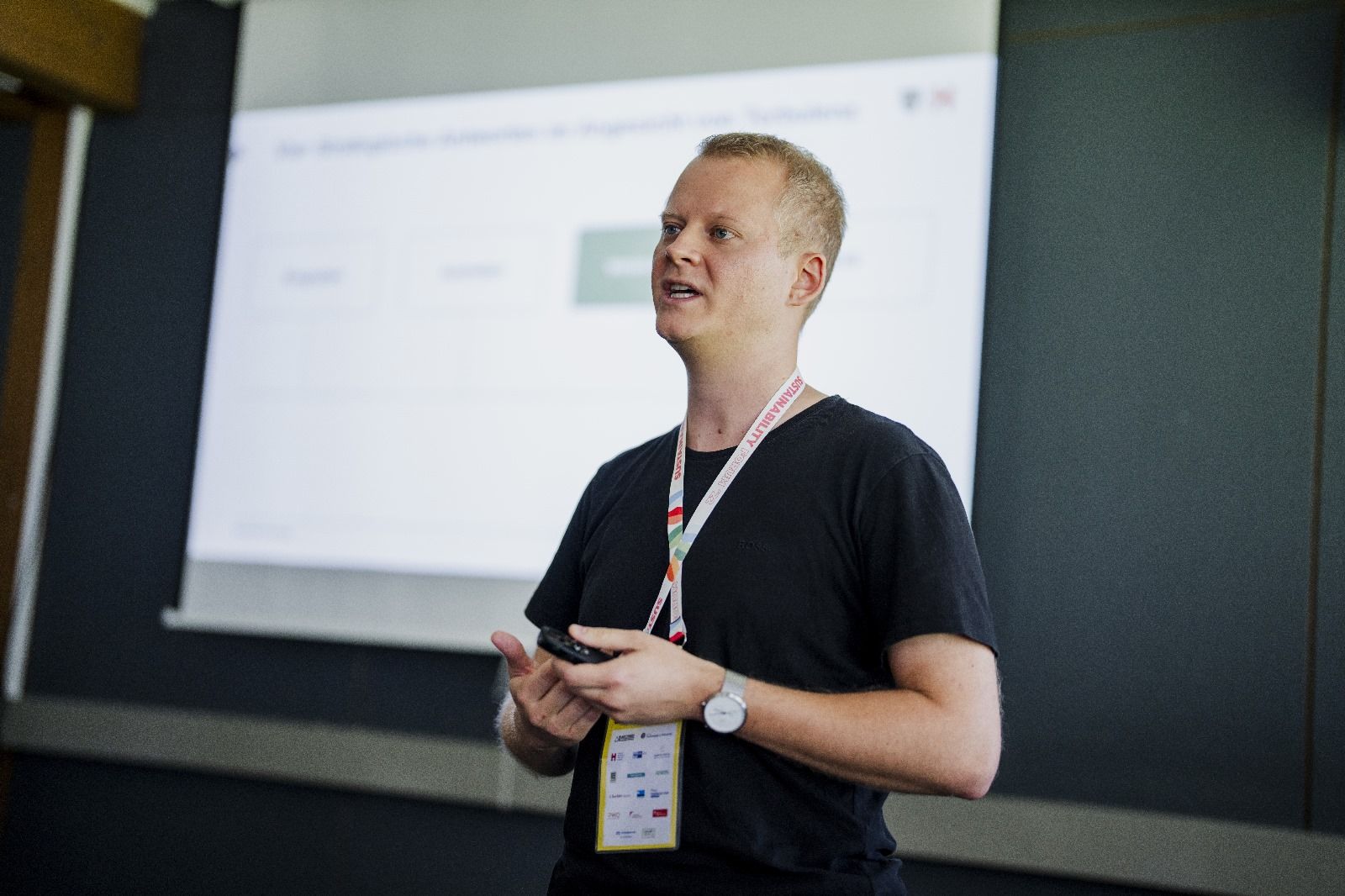 A person giving a presentation